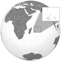 Mauritiuksen Commonwealth realmin sijainti.