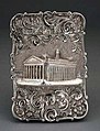 Silver Castle-top card case showing the Royal Exchange in London