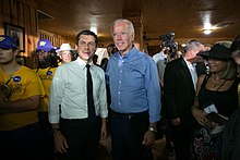 Former Vice President Joe Biden (right) and Pete Buttigieg (left) at Galivants Ferry during the 2020 presidential campaign. PB091619 0138 01.jpg