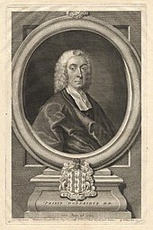 Philip Doddridge, one of the English hymnodists that had a major impact on the development of Scottish church music in the eighteenth century Philip Doddridge.jpg