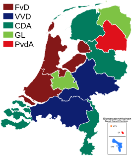 Grootste partij naar provincie