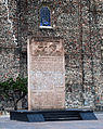 Monument to massacre in the Plaza de las Tres Culturas in 1968 in Tlatelolco, Mexico City