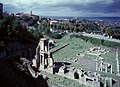 Stage of the roman theatre and thermal bath behind it