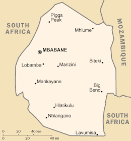 eSwatini - Mappa