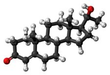Ball-and-stick model of the 20α-dihydroprogesterone molecule