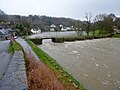 L'Aulne en crue au niveau du "Pont du Roy" à Châteauneuf-du-Faou (7 février 2014)