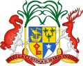 Wappen von Mauritius mit je einer Pflanze an den Wappenseiten