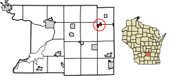 Location of Cambria in Columbia County, Wisconsin.