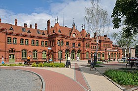 Neo-gothic train station in Malbork