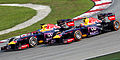 Vettel overtaking Webber, Malaysian GP