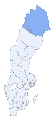 Pozicija Grofovije Norrbotten na karti Švedske