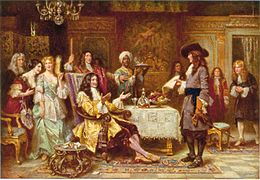 The Birth of Pennsylvania, 1680, by Jean Leon Gerome Ferris - William Penn, holding paper, and King Charles II