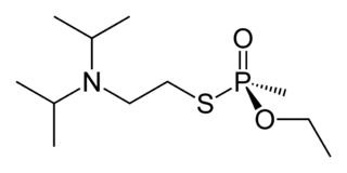 <span class="mw-page-title-main">VX (nerve agent)</span> Chemical compound and chemical warfare nerve agent