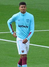 Ashley Fletcher (pictured warming up for West Ham United) scored the game's opening goal after two minutes. Ashley Fletcher.jpg