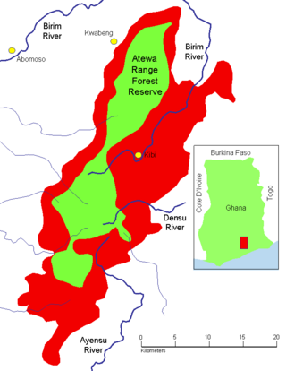 <span class="mw-page-title-main">Atewa Range Forest Reserve</span> Mountain range in Ghana