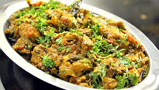 <span class="mw-page-title-main">Baingan bharta</span> Indian dish, bearing a resemblance to baba ghanoush