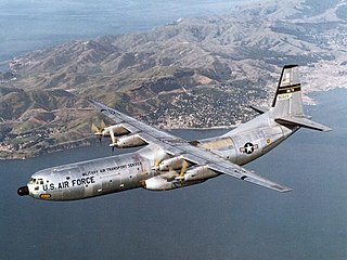 <span class="mw-page-title-main">Douglas C-133 Cargomaster</span> US heavy lift four engine turboprop military aircraft, 1956