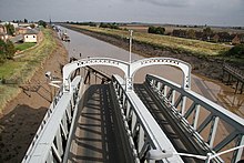 The bridge swung fully Cross Keys Swing Bridge - swung fully - geograph.org.uk - 578617.jpg