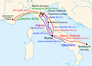 <span class="mw-page-title-main">Battle of Mutina</span> Battle in 43 BC between Senatorial and Triumvir forces