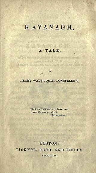 <i>Kavanagh</i> (novel) 1849 novel by Henry Wadsworth Longfellow