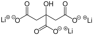 <span class="mw-page-title-main">Lithium citrate</span> Chemical used in psychiatric treatment