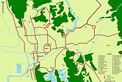 Map of Mrauk U with main temples