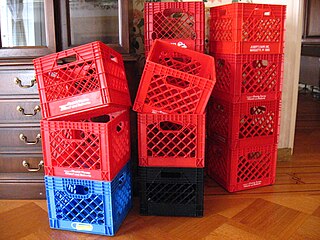 <span class="mw-page-title-main">Milk crate</span> Square or rectangular interlocking boxes