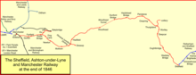 The Sheffield, Ashton-under-Lyne and Manchester Railway on the last day of its independent existence Ashton-under-Lyne.png