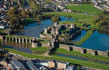 Caerphilly Castle Caerphilly aerial.jpg