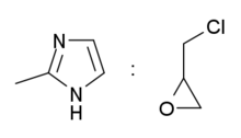 2-methyl-1H-imidazole (left) and epichlorohydrin (right) Colestilan constituents.png