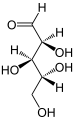 de: Struktur von D-Arabinose als Keilstrichformel; en: Structure of D-arabinose