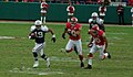 Austin (#19), running away from Mike Vrabel (#50) and Mike Brown (#30), against the Kansas City Chiefs in 2009.