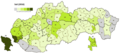 Az SaS által elért százalékos eredmény Szlovákia egyes járásaiban a 2016-os parlamenti választáson