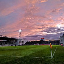 Vue intérieure du stade des Costières, situé à Nîmes