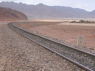 قسم تم تجديده من الخط الحجازي الأردني غرب وادي رم