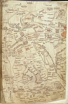 A detailed map of Palestine from the 12th century