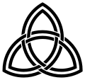 An interlaced double triquetra.