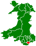 Location map of Cardiff, Wales.