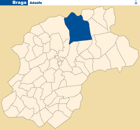 Localização no município de Braga