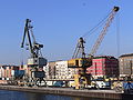 Berlin, Osthafen, BEHALA-Area, cranes