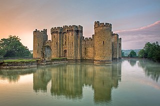 Bodiam Castle 14th century moated castle near Robertsbridge in East Sussex , England