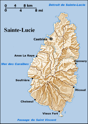 carte : Géographie de Sainte-Lucie