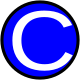 Blue circle with letter C