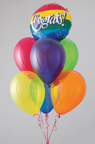 <span class="mw-page-title-main">Balloon</span> Inflatable flexible bag filled with gas