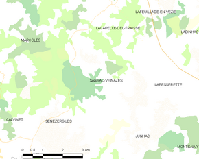 Poziția localității Sansac-Veinazès