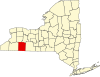 State map highlighting Allegany County