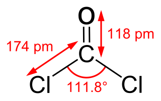 <span class="mw-page-title-main">Phosgene</span> Toxic gaseous compound (COCl2)