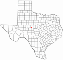 Location of Rowena in Texas TXMap-doton-Rowena.PNG