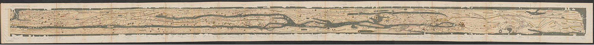 A teljes Tabula Peutingeriana, az ókori Mediterráneum és a Római Birodalom úthálózatának térképe
