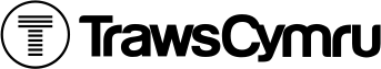 A circle with a capital 'T' is followed by the text 'TrawsCymru' all in black.